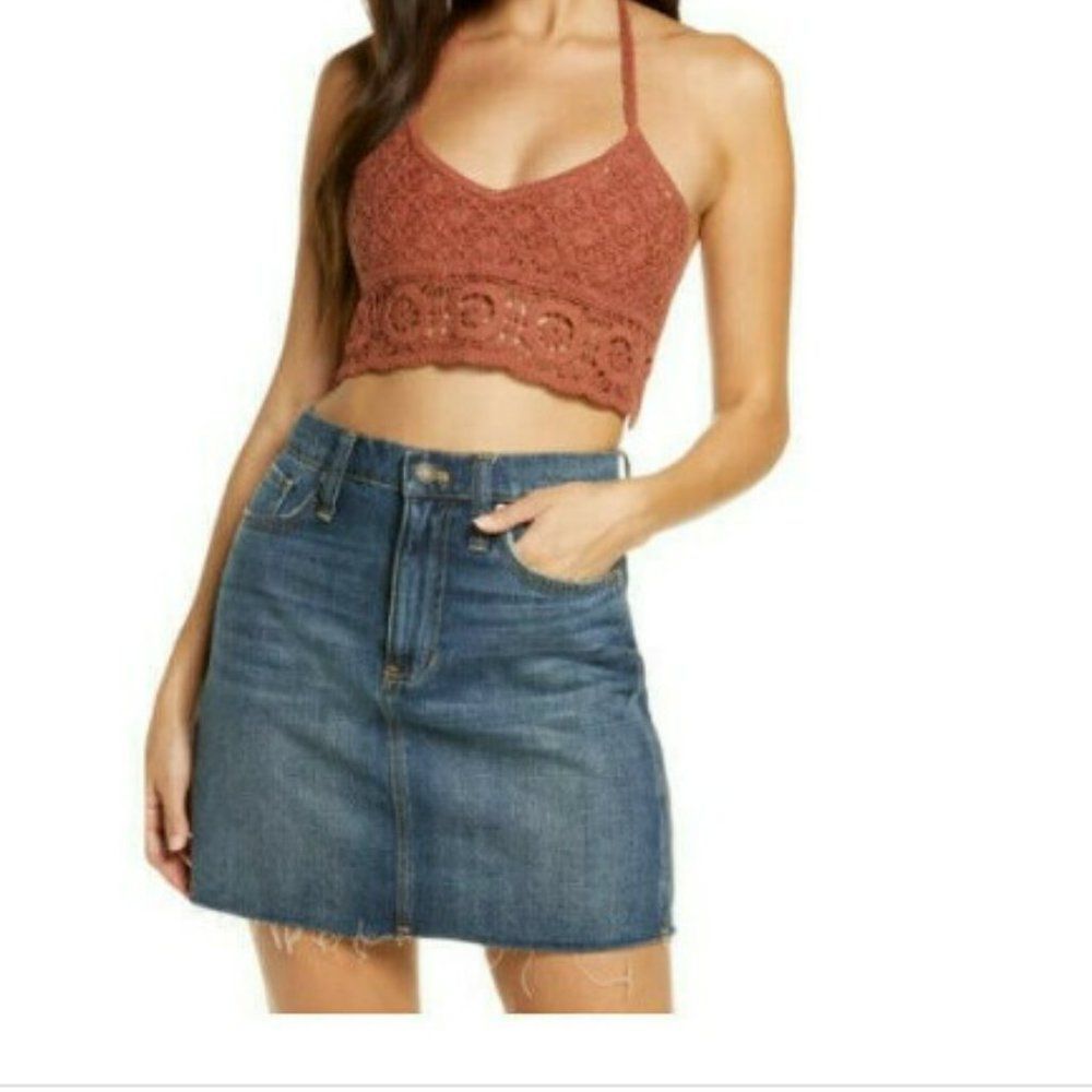 Free People Intimately Sydney Crochet Canyon Sunset Bralette NWT - Size Large